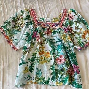 Johnny Was Multicolor Floral Blouse